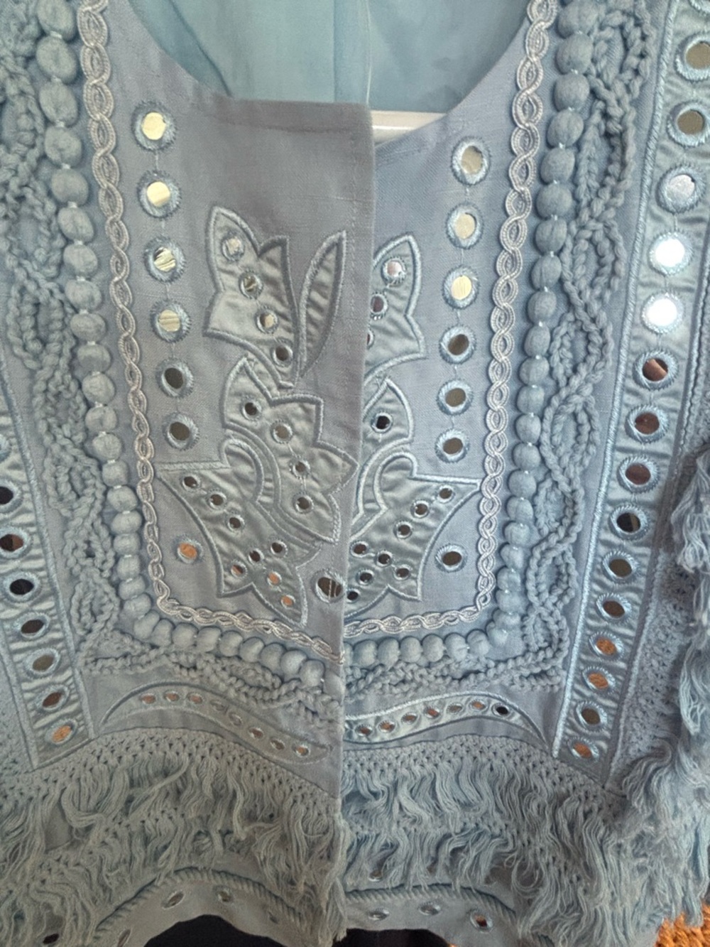 Boston Proper Pale Blue Embroidered Jacket - Picture 4 of 7